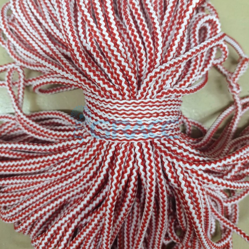 Шнур круглый для одежды 4 мм., цвет: красно-белый