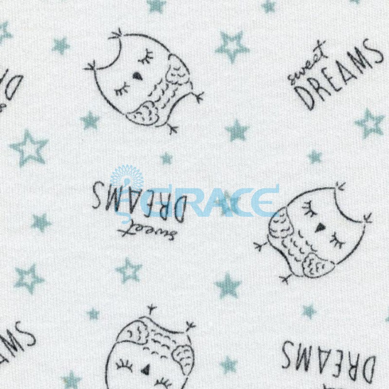 Интерлок Sweet dreams - ткань хлопковая трикотажная с серыми совами