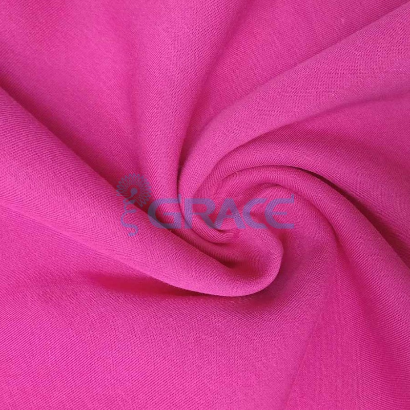 Футер 310 гр. - ткань хлопковая, с начесом, цвет фуксия (ярко-розовый)