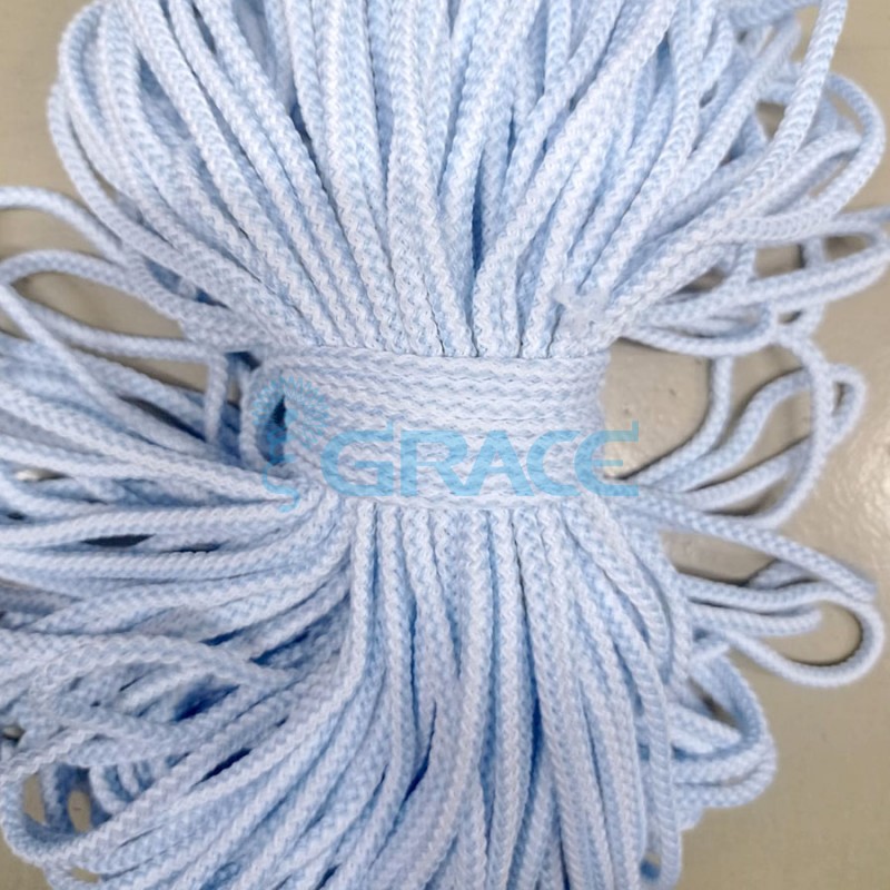Шнур круглый для одежды 4 мм., цвет: бело-голубой