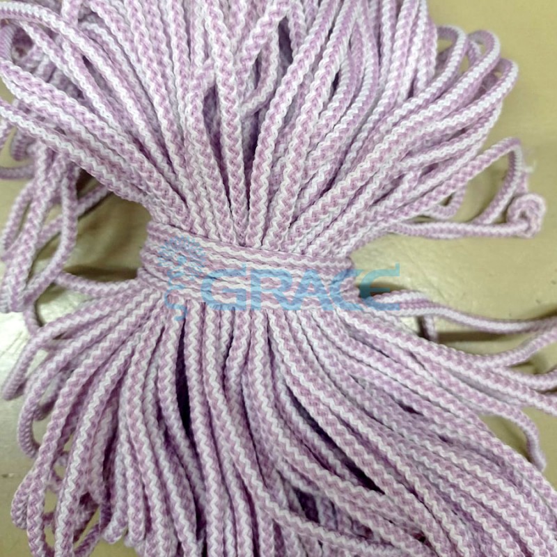 Шнур круглый для одежды 4 мм., цвет: бело-лиловый