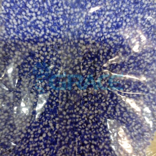 Стеклярус, 2 мм.,  сине-белый