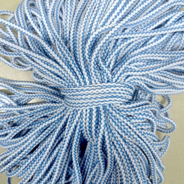 Шнур для одежды 4 мм., бело-синий