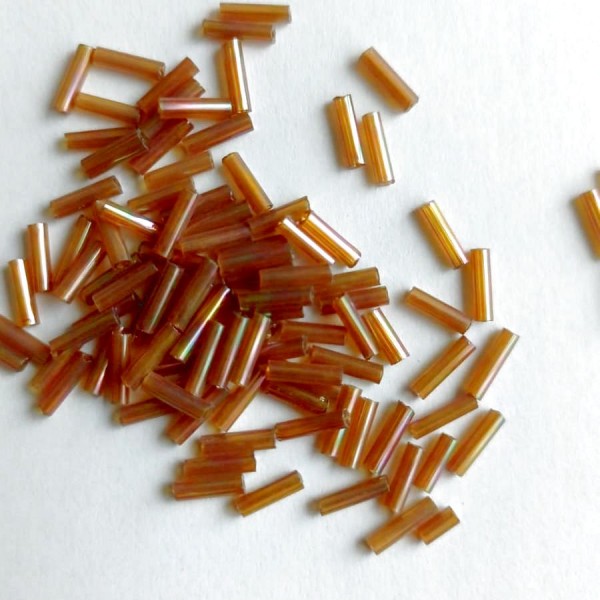 Бисер стеклярус 7 мм. (цвет: оранжевый 6s)