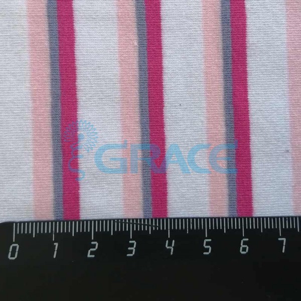 Кулирка MSL 1205 - ткань хлопковая трикотажная, полоса 4 цвета: фиолетовый, розовый, малиновый, белый
