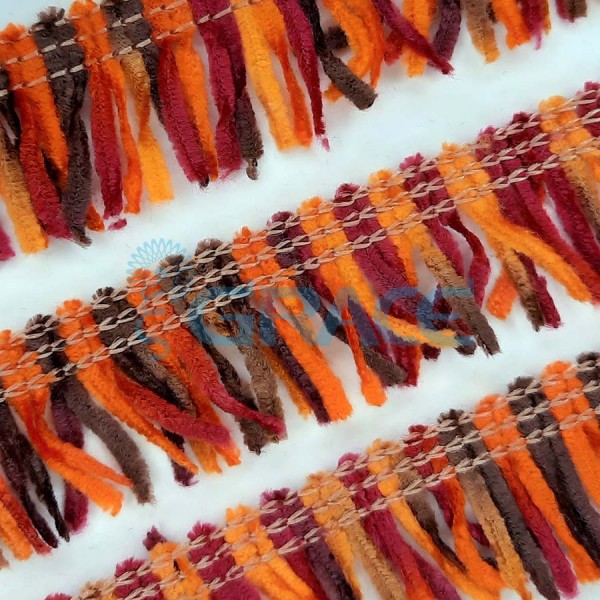 Бахрома петельчатая для одежды (оранжевая)