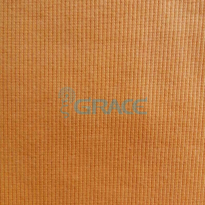 Кашкорсе GVC46 - ткань хлопковая трикотажная, оранжевая