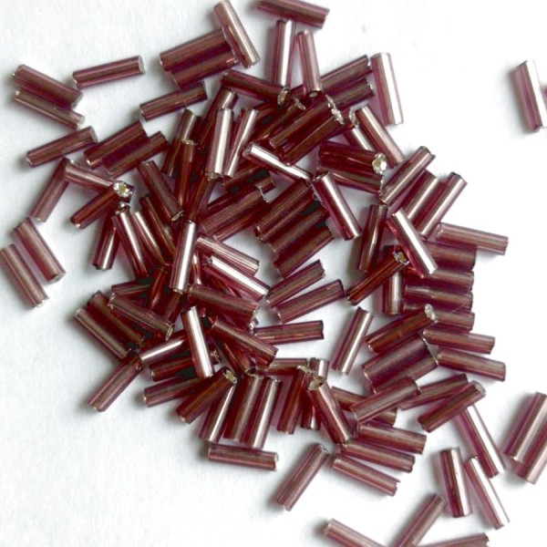Бисер стеклярус 7 мм. (цвет: бордовый 3s)