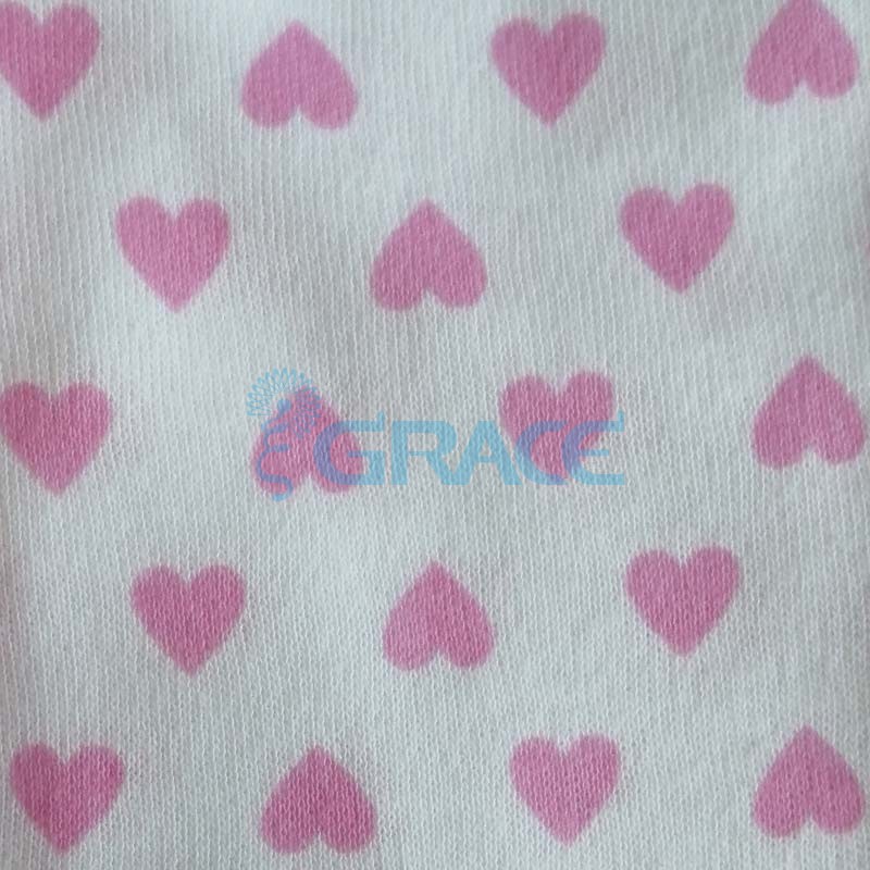 Интерлок с розовыми сердечками - ткань хлопковая трикотажная с рисунком 