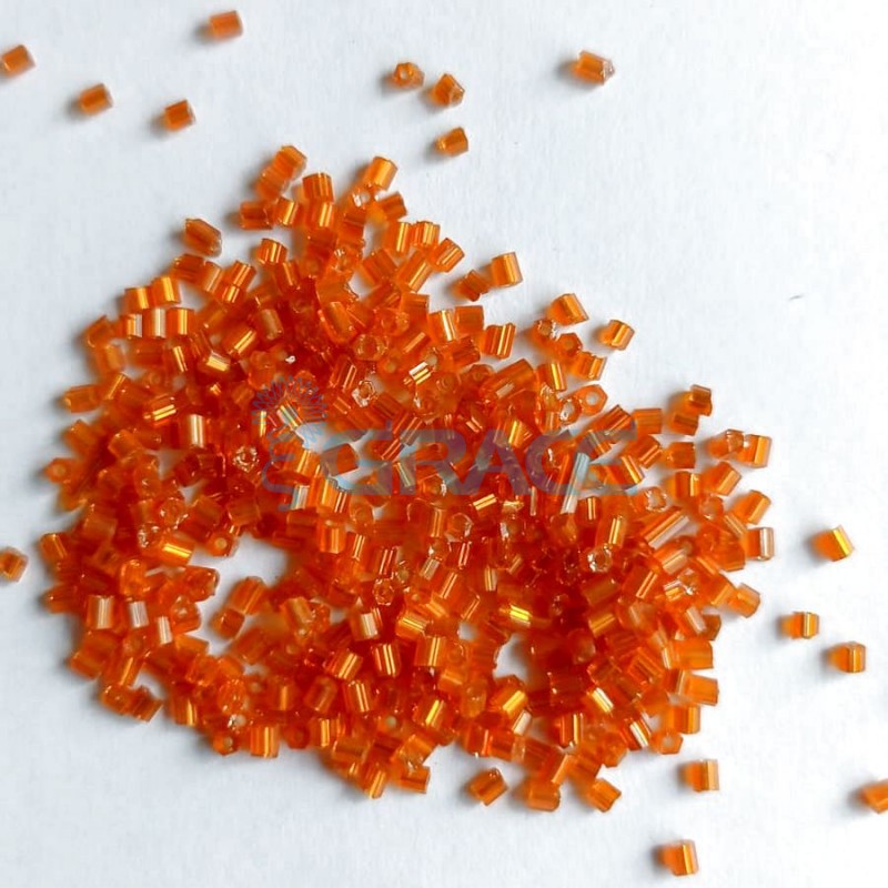 Бисер рубчик 3 мм., цвет оранжевый 25r