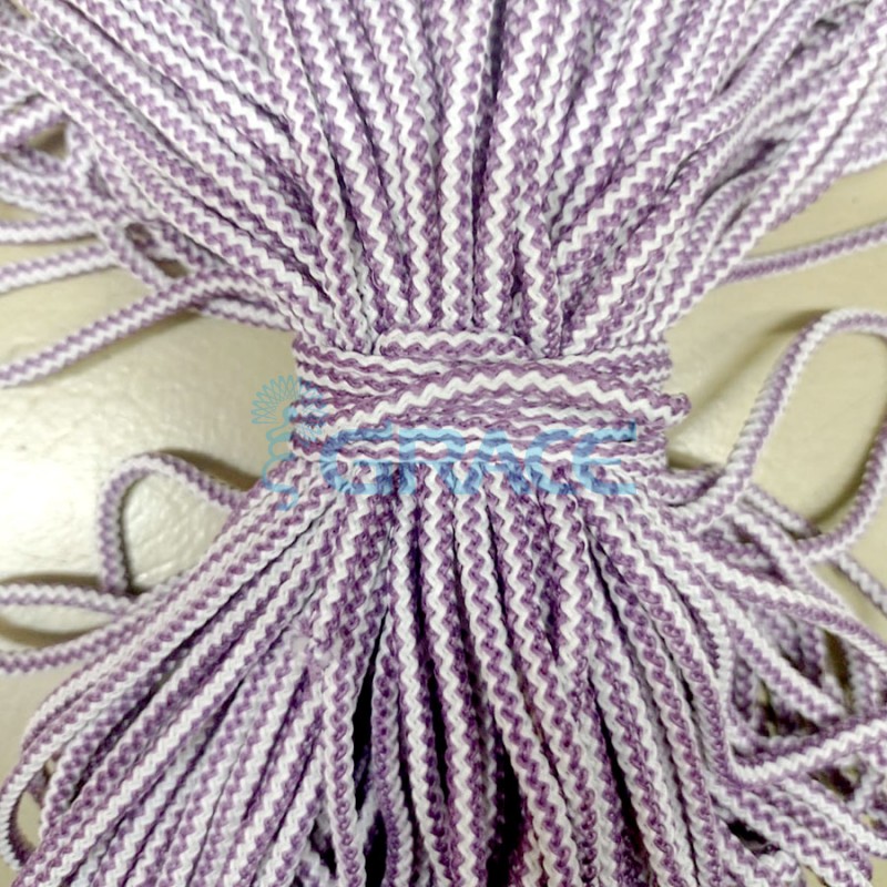 Шнур круглый для одежды 4 мм., цвет: бело-сиреневый