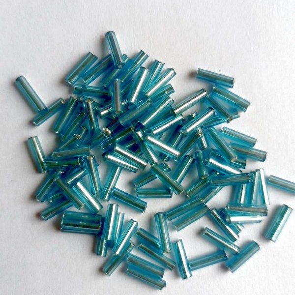 Бисер стеклярус 7 мм. (цвет: бирюзовый 5s)