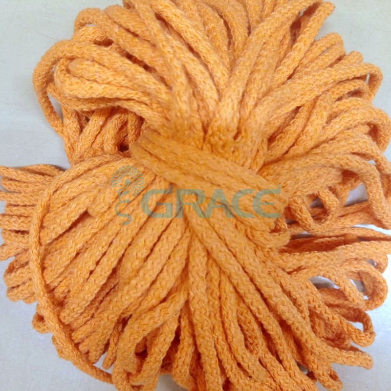 Шнур круглый для одежды 6 мм., цвет: оранжевый