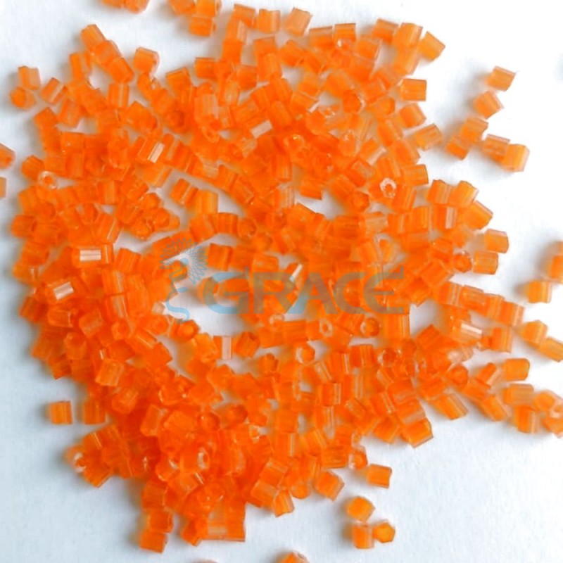 Бисер рубчик 3 мм., цвет оранжевый 27r