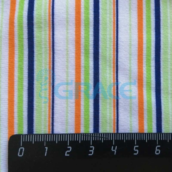 Интерлок цветные полоски - ткань хлопковая трикотажная с рисунком 