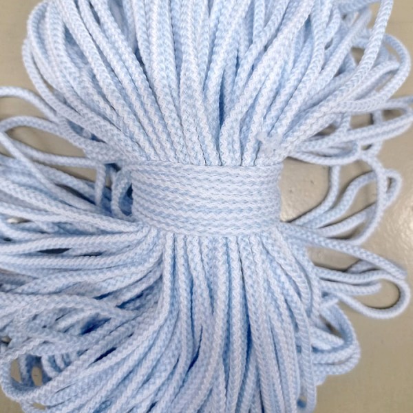 Шнур для одежды 4 мм., бело-голубой