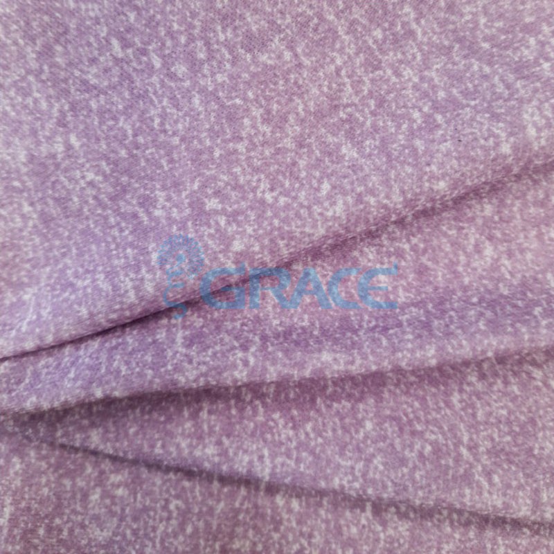 Интерлок лилового цвета - ткань хлопковая трикотажная с принтом меланж