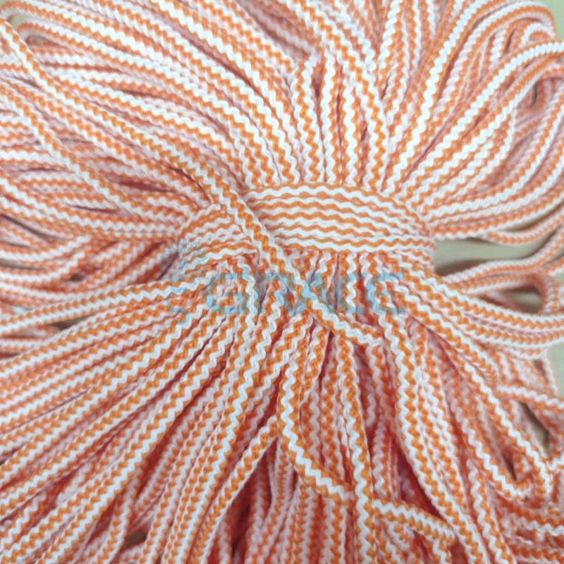 Шнур круглый для одежды 4 мм., цвет: бело-оранжевый